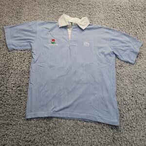 Vintage Leicester Tigers Shirt Men Small Blue 2003 Embroidered Rugby Polo Casual